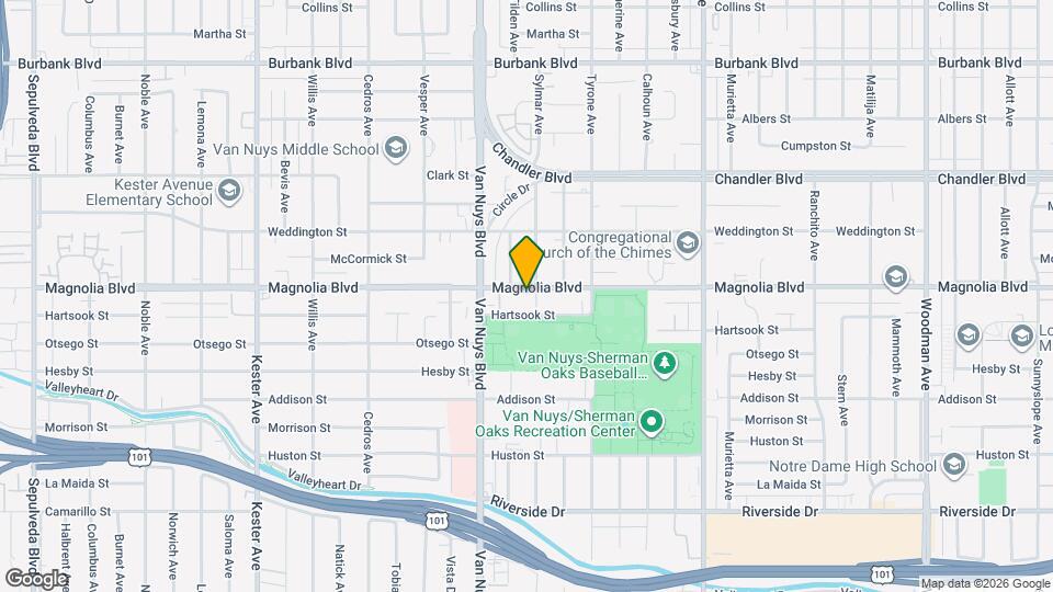 14410 Magnolia Blvd Map and Location Details