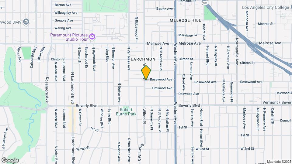 4960 Rosewood Ave Map and Location Details