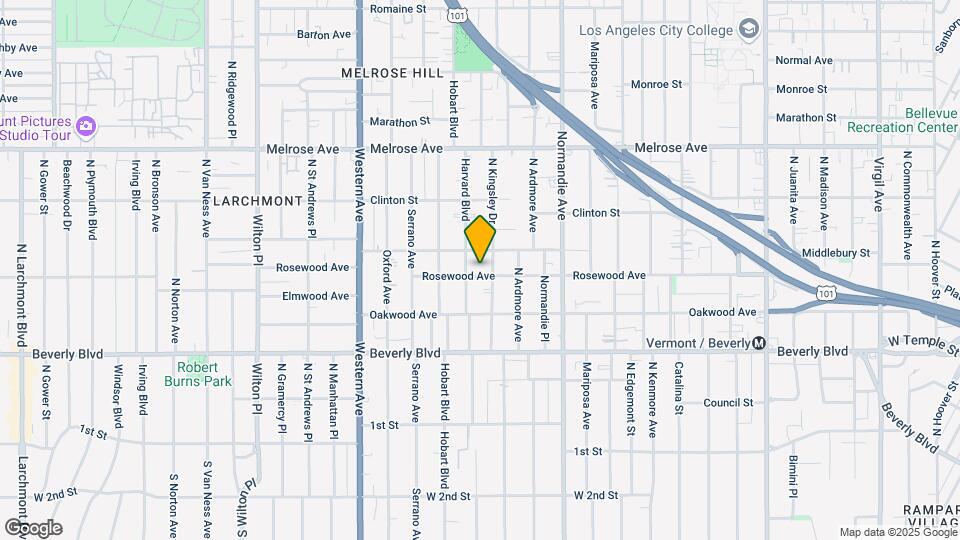 4563 Rosewood Ave Map and Location Details