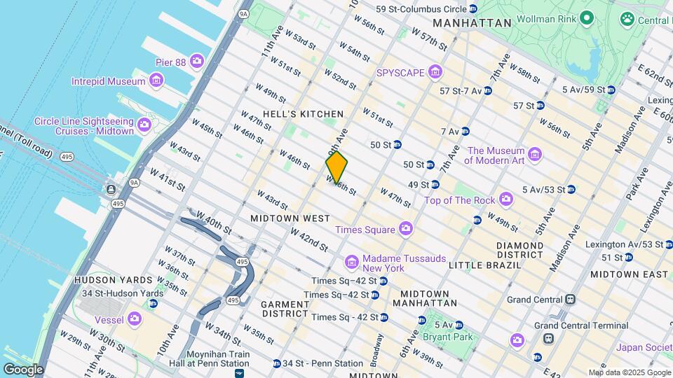 346 W 46th St Mapa y Detalles de la Ubicación