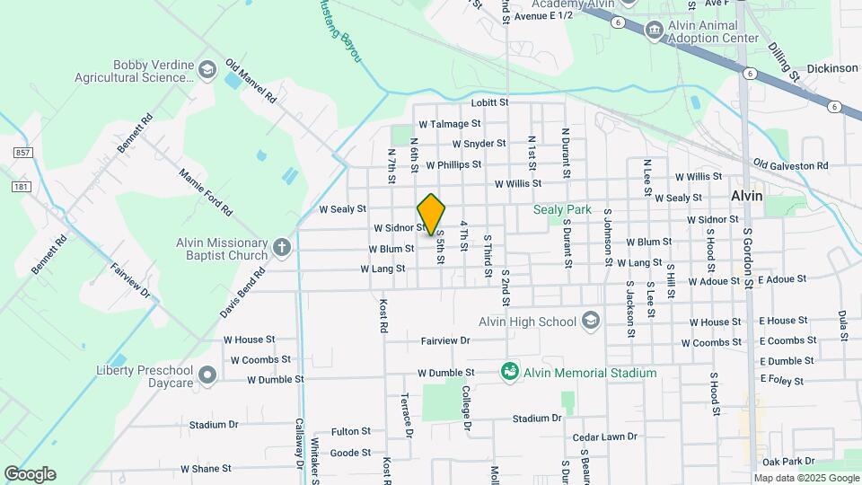 1512 W Blum St-Unit -A Map and Location Details