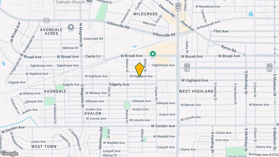 1306 W Highland Ave Map and Location Details