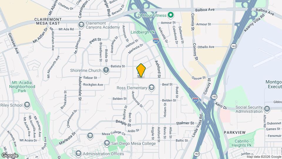 7423 Salizar St, Unit smaller bedroom Map and Location Details