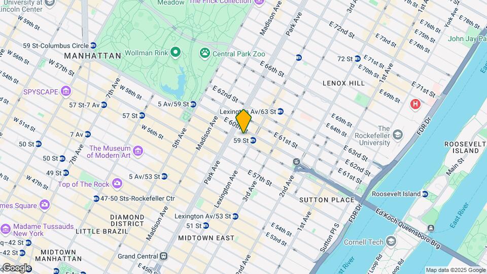 118 E 60th St Map and Location Details