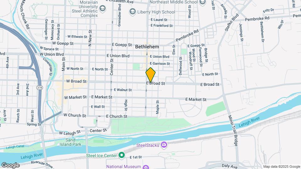 312 E Broad St Mapa y Detalles de la Ubicación