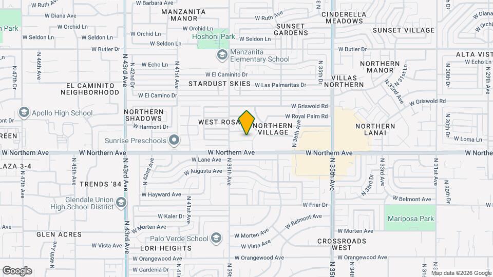 3812 W Loma Ln Map and Location Details