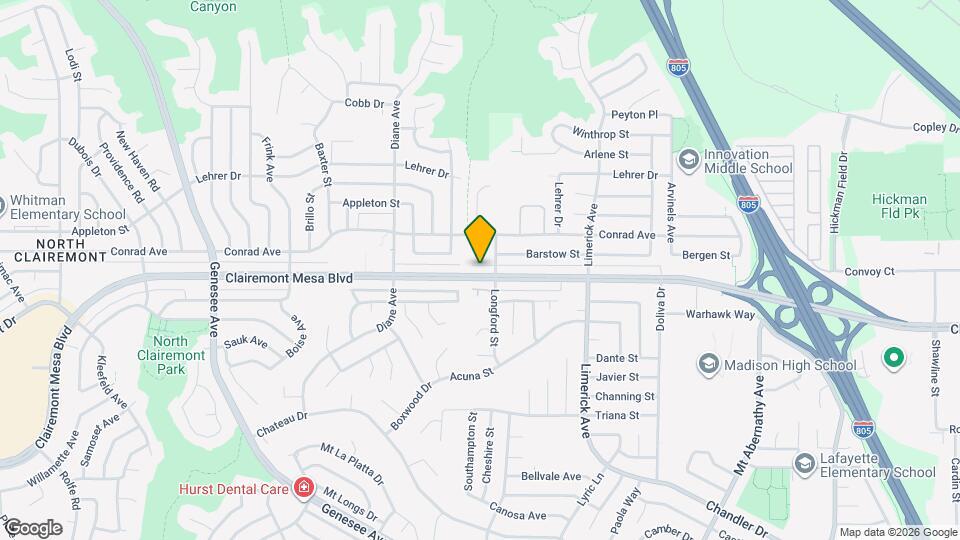 4960 Clairemont Mesa Blvd Map and Location Details