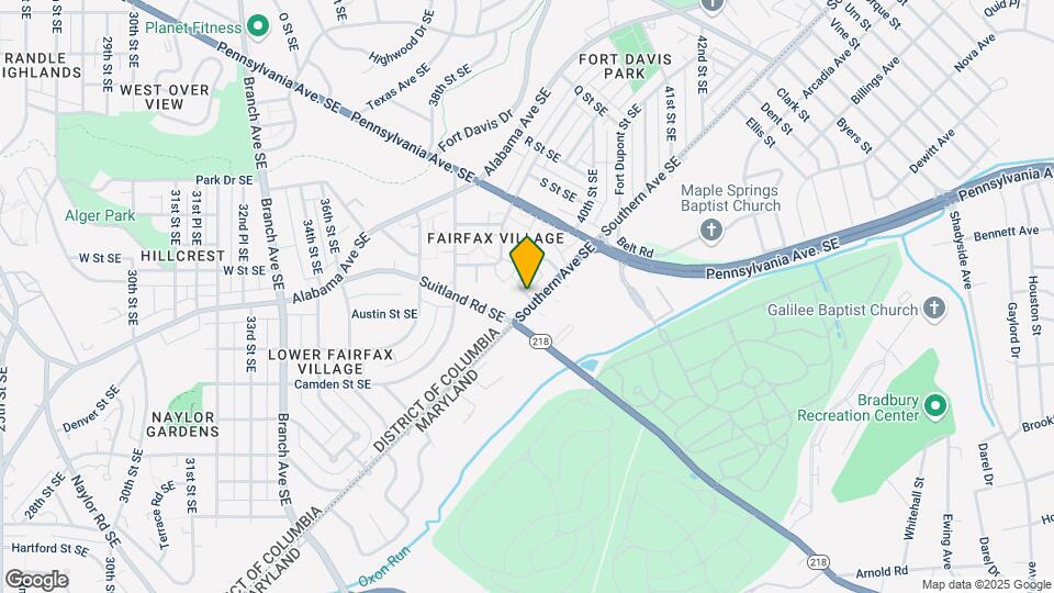 2109 Suitland Ter SE, Unit Fairfax Village Map and Location Details