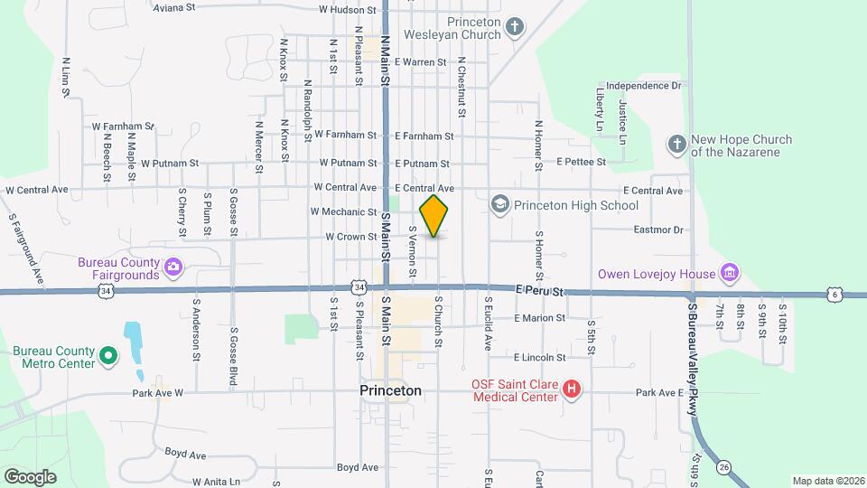 214 S Church St Map and Location Details