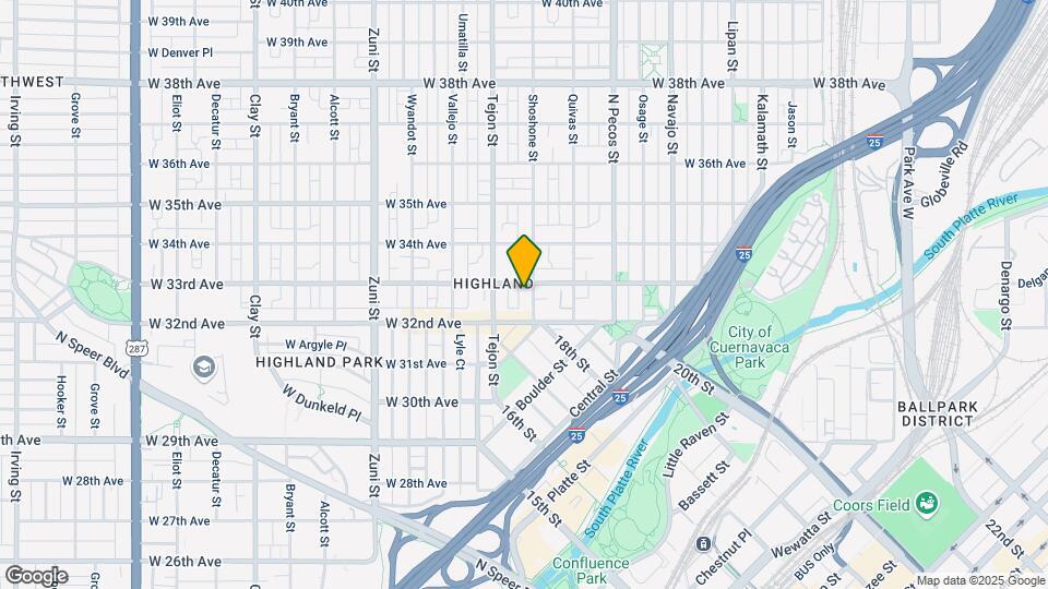 1908 W 33rd Ave Map and Location Details