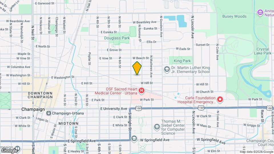 1405 1/2 W Beslin St Map and Location Details