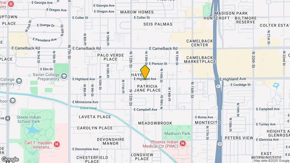 1239 E Highland Ave Map and Location Details
