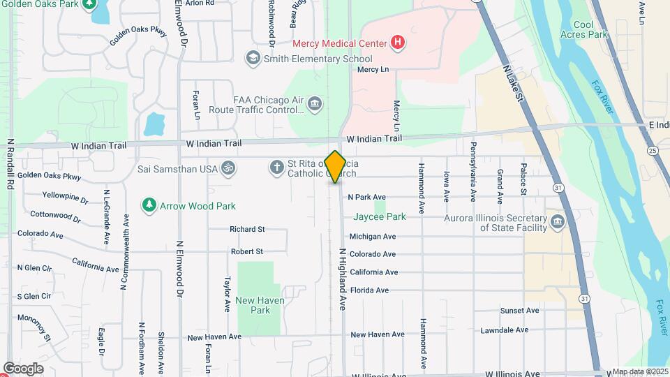 1072 N Highland Ave Map and Location Details
