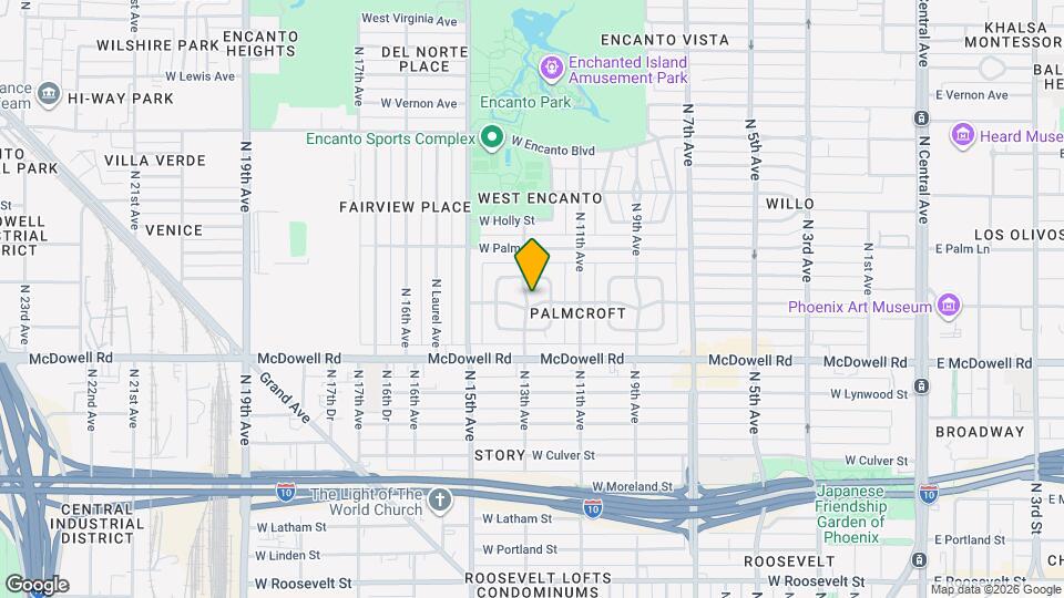 1238 W Coronado Rd Map and Location Details
