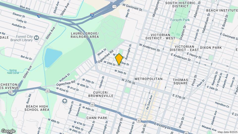 627 W 35th St Map and Location Details