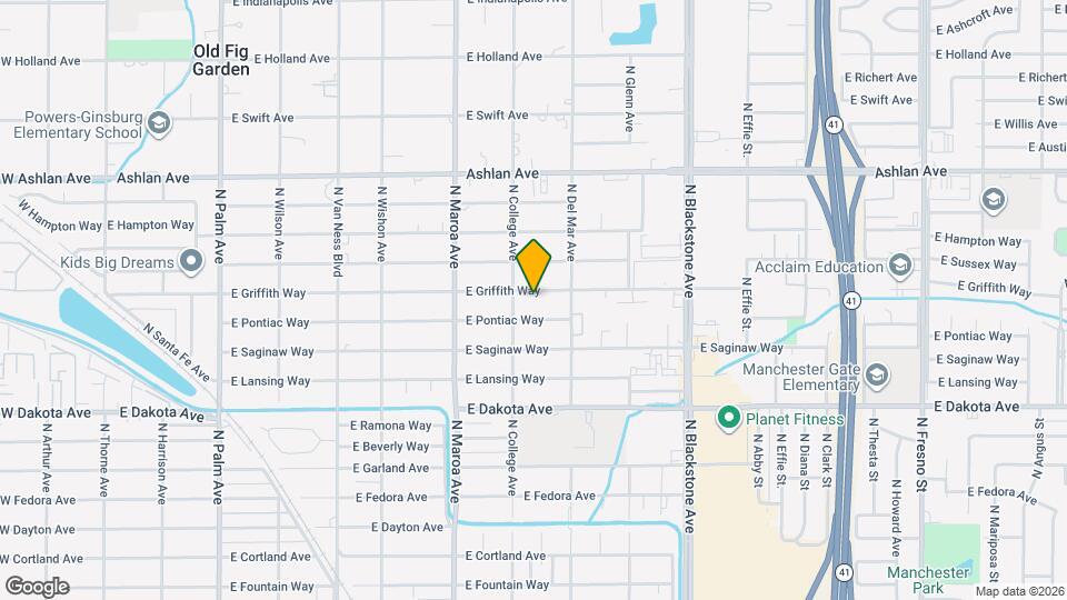 1136 E Griffith Way Map and Location Details