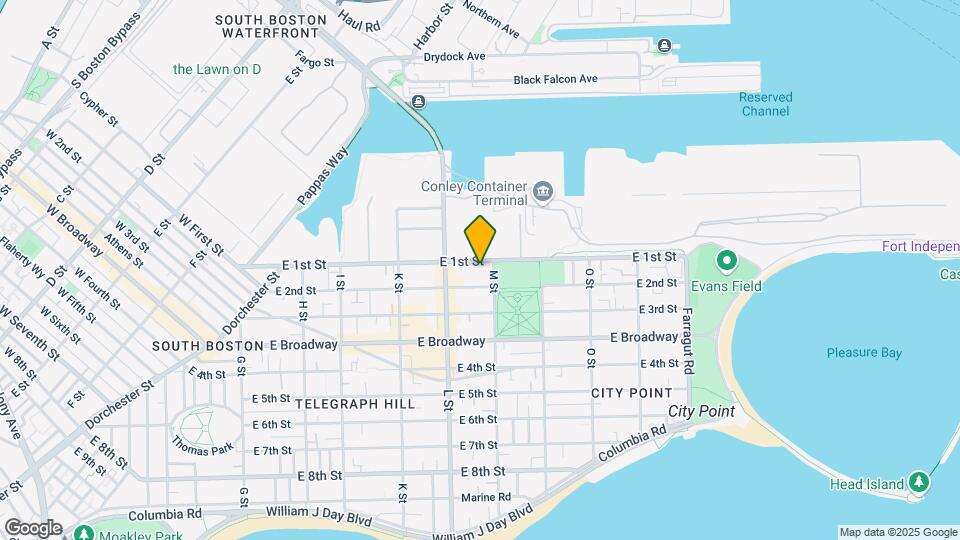 637 E 1st St Map and Location Details