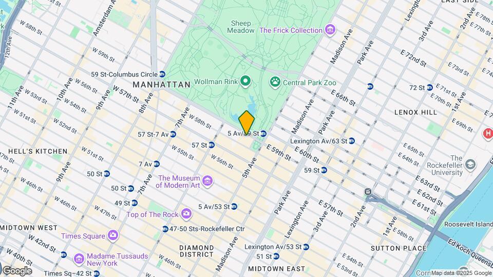 1 Central Park S Map and Location Details