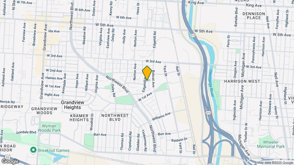 1124 Edgehill Rd Map and Location Details
