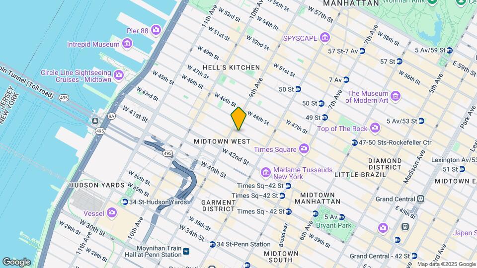 354 W 44th St Mapa y Detalles de la Ubicación