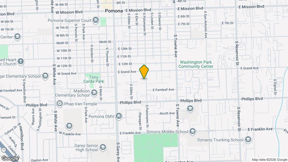 1361 S Palomares St, Unit 1361 Map and Location Details