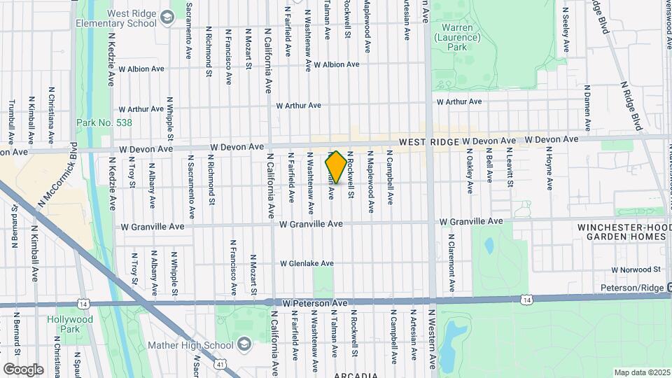 6253 N Talman Ave Map and Location Details