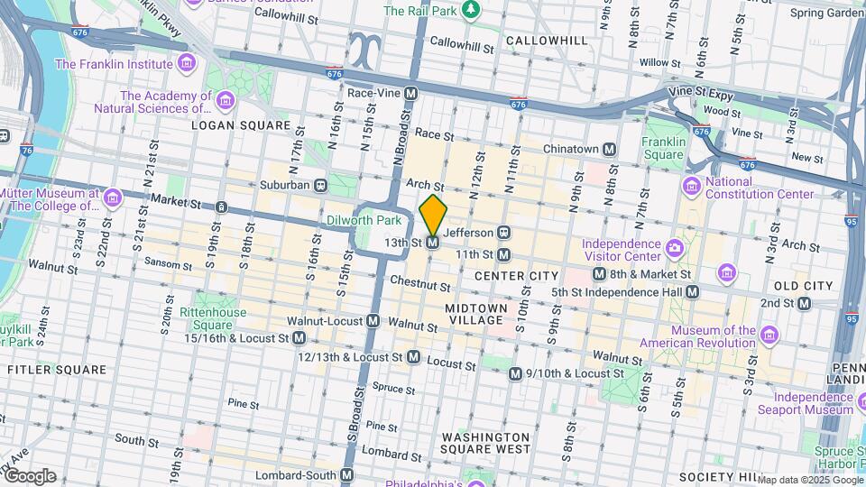 0-200 S 13th St, Unit 11F Map and Location Details