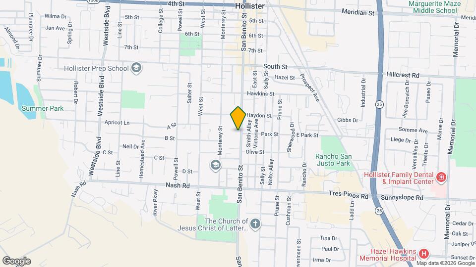 1070 San Benito St Map and Location Details