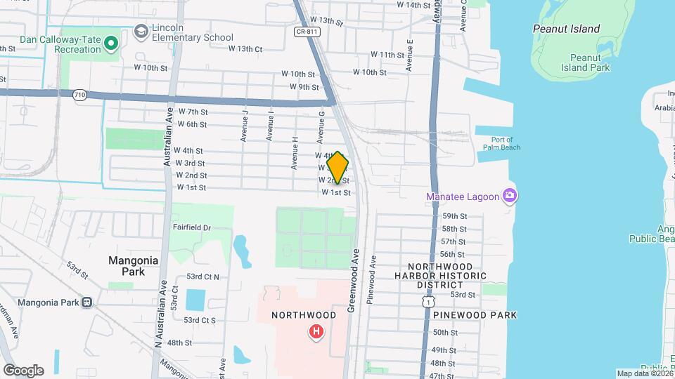 538 W 1st St Map and Location Details