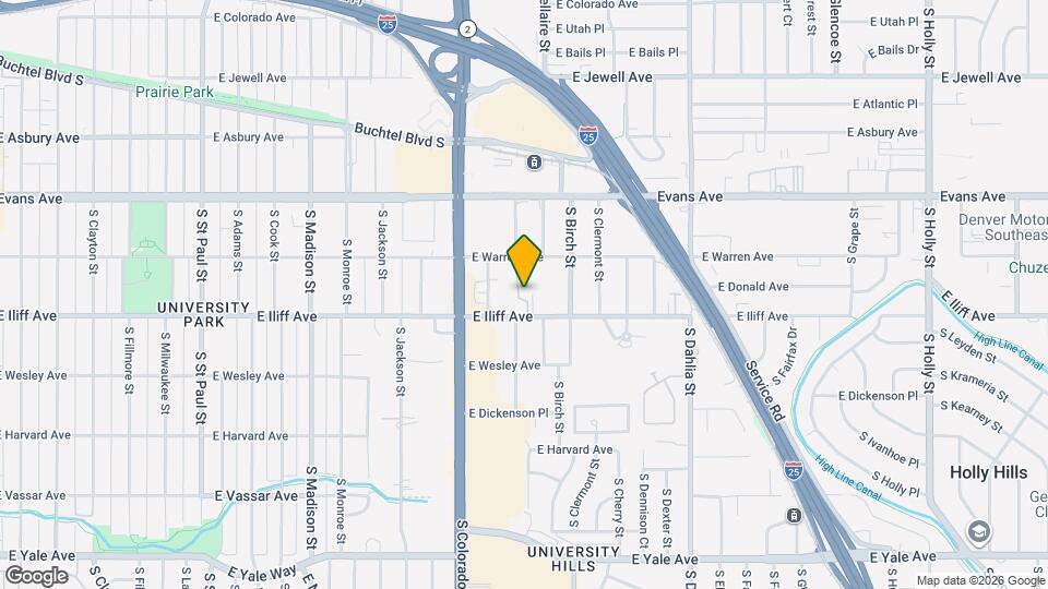 4245 E Iliff Ave Map and Location Details