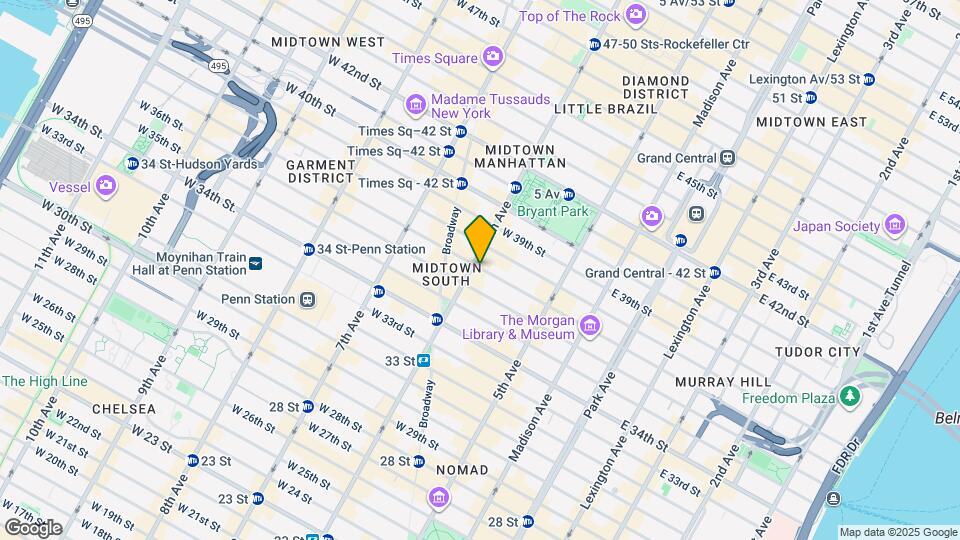 68 W 37th St Map and Location Details