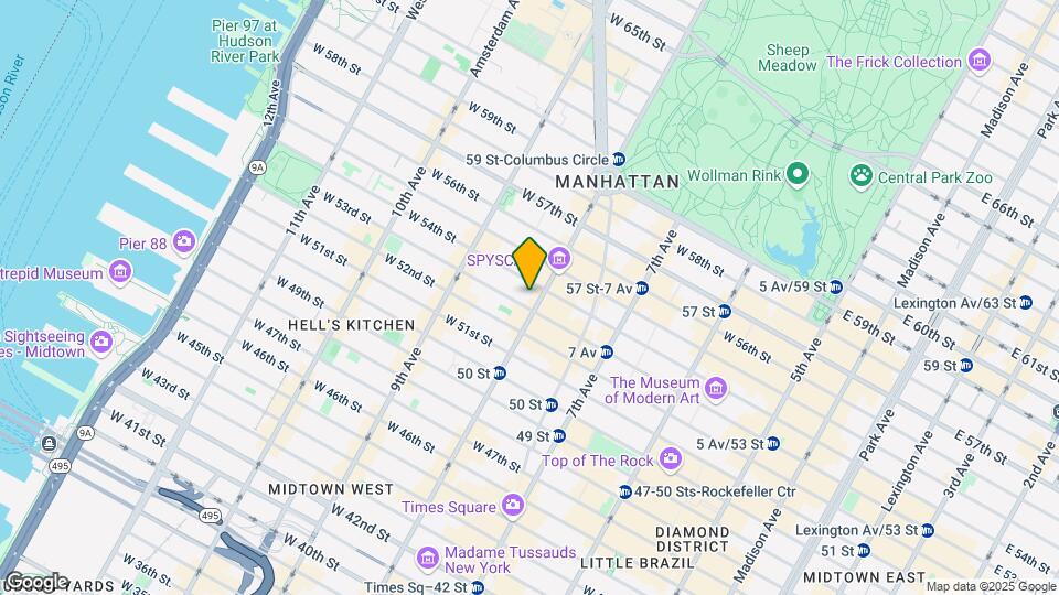301 W 53rd St-Unit -15F Map and Location Details