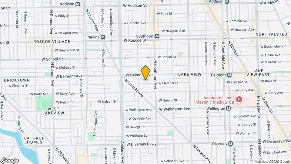 1434 W Fletcher St, Unit 1F Map and Location Details