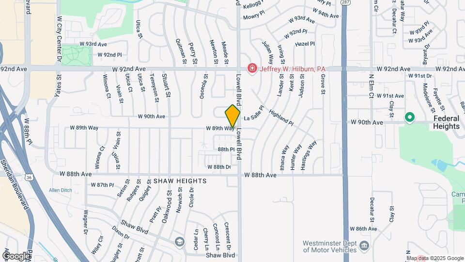 3642 W 89th Way Map and Location Details