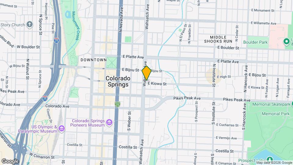 404 E Kiowa St Map and Location Details