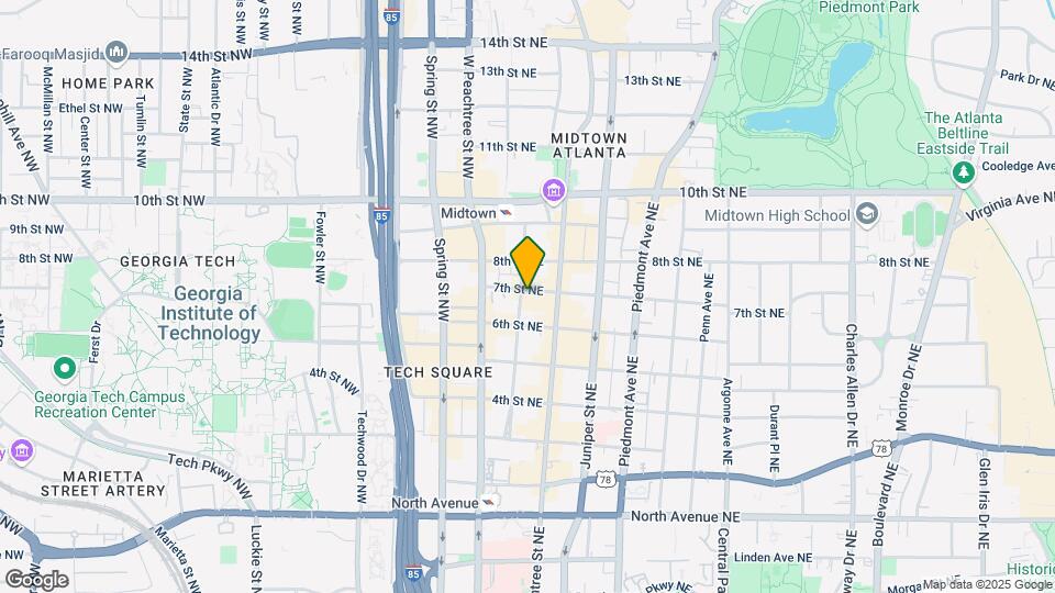860 Peachtree St NE Map and Location Details