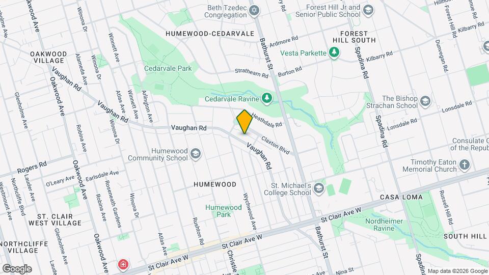 235 Vaughan Road Map and Location Details