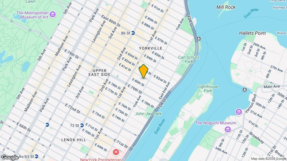 444 East 81st St Map and Location Details