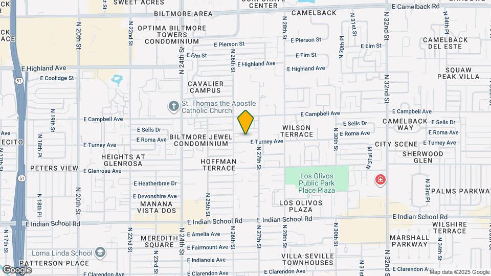2618 E Turney Ave Mapa y Detalles de la Ubicación