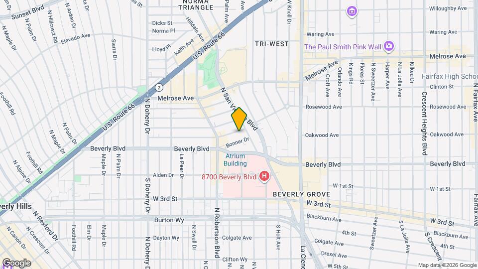 8718 Rosewood Ave Map and Location Details
