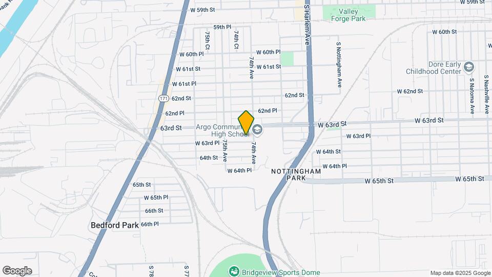 7412 W 63rd Pl Map and Location Details