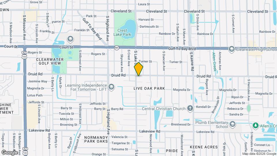 1601 Druid Rd Map and Location Details