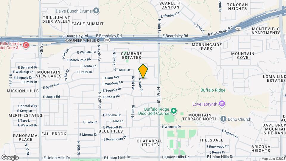 1443 E Wickieup Ln Mapa y Detalles de la Ubicación