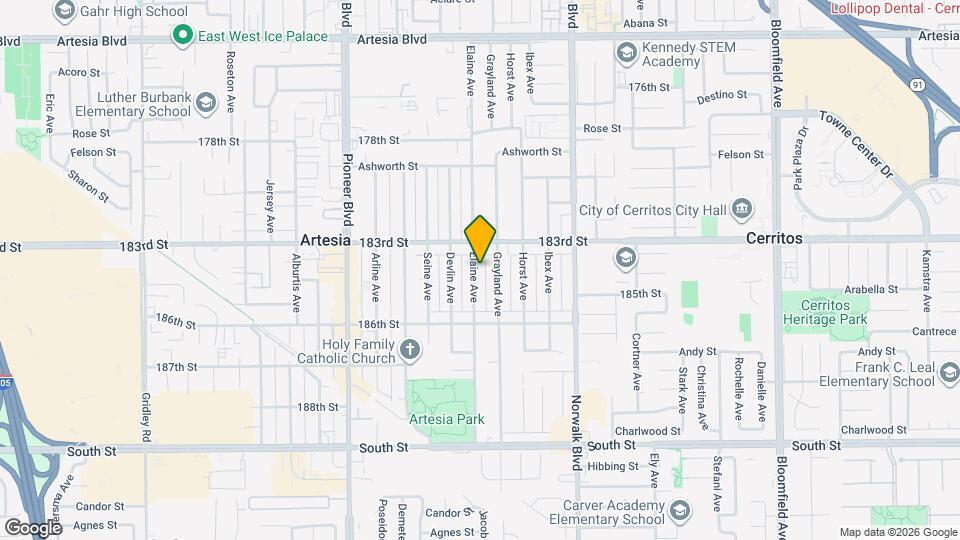 18332 Elaine Ave Map and Location Details