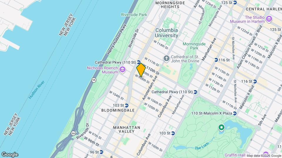 256 W 108th St Map and Location Details