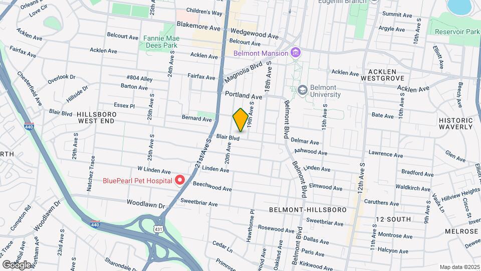 1906 Blair Blvd Mapa y Detalles de la Ubicación
