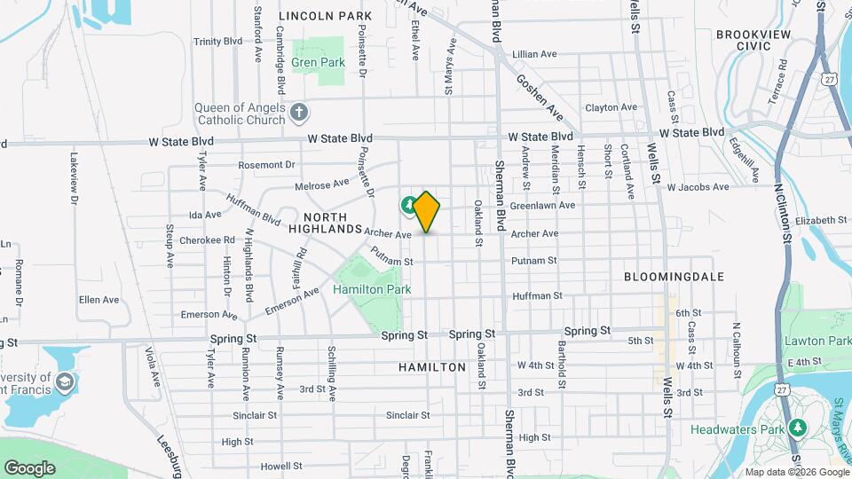 1832 Franklin Ave Map and Location Details