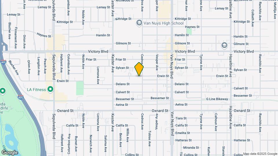 14712 Erwin St Mapa y Detalles de la Ubicación