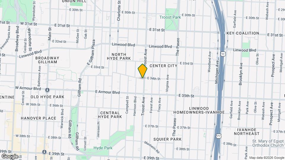 3400 Troost Ave Map and Location Details