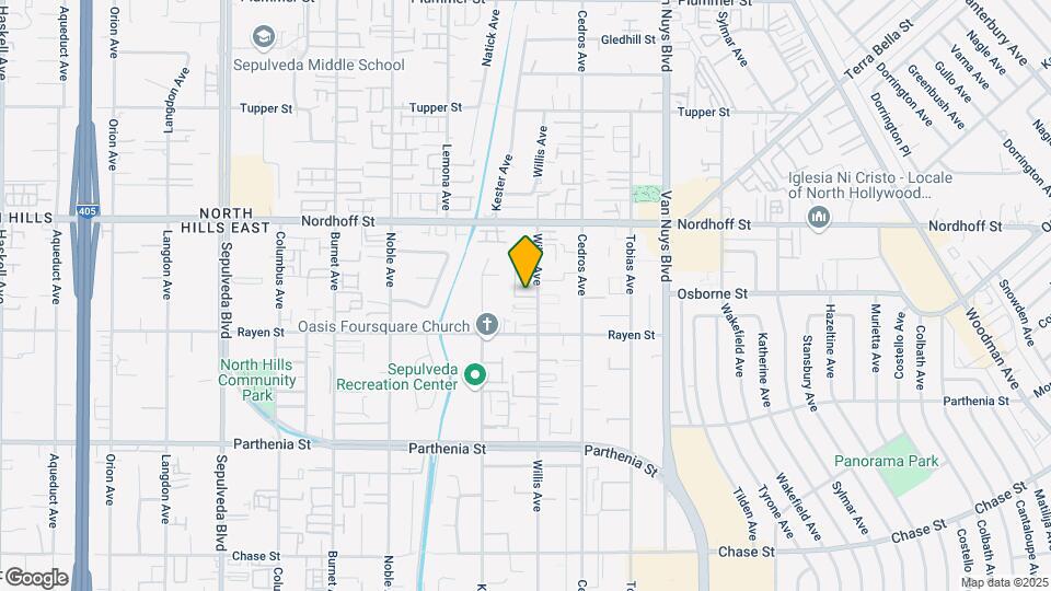 9025 Willis Ave Map and Location Details